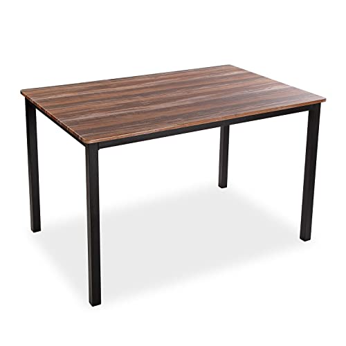 Versa Amaia Esstisch für Küche, Terrasse, Garten oder Esszimmer, Maßnahmen (H x L x B) 76 x 80 x 120 cm, Holz und Metall, Farbe: Schwarz von Versa