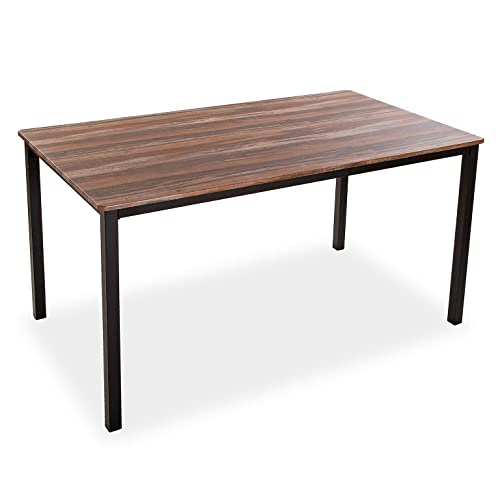 Versa Amaia Esstisch für Küche, Terrasse, Garten oder Esszimmer, Maßnahmen (H x L x B) 76 x 80 x 140 cm, Holz und Metall, Farbe: Schwarz von Versa