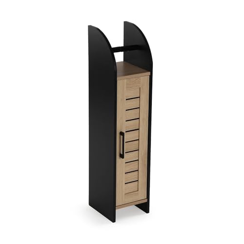 Versa Badezimmerregal-Organizer Schwarz, Minimal Style, 78,5 x 18 x 20 cm, MDF-Holz, Schwarz von Versa