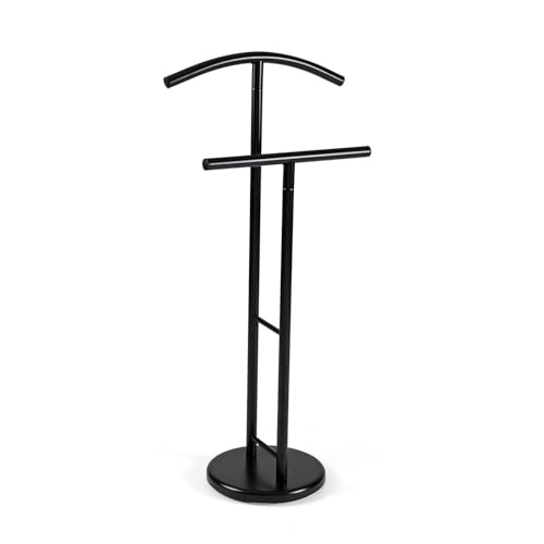 Versa Begna Moderner multifunktionaler Nachttisch mit 2 Kleiderbügeln für Herren- oder Damenkleidung, Maße (H x L x B) 100 x 28,5 x 45 cm, Stahl, Weiß von Versa