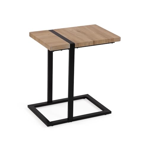 Versa Beistelltisch, Industrie-Stil, 49 x 45 x 30 cm, MDF-Holz und Metall, Beige und Schwarz von Versa