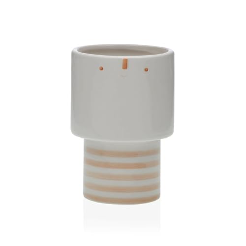 Versa Blumentopf Gesicht Beige Keramik 8 x 16 x 8 cm von Versa