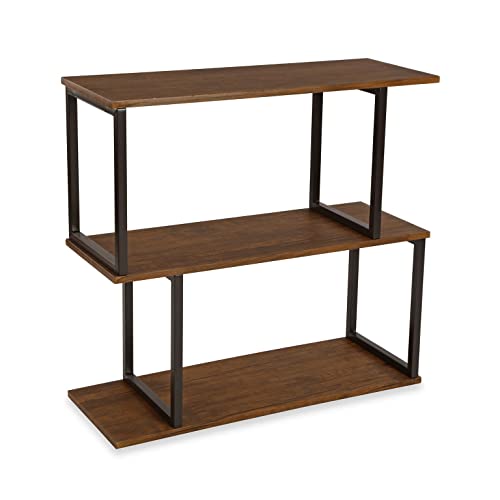 Versa Boston Standregal im industriellen Stil, Bücherregal, Maßnahmen (H x L x B) 75 x 30 x 80 cm, Holz und Metall, Farbe: Braun und Schwarz von Versa