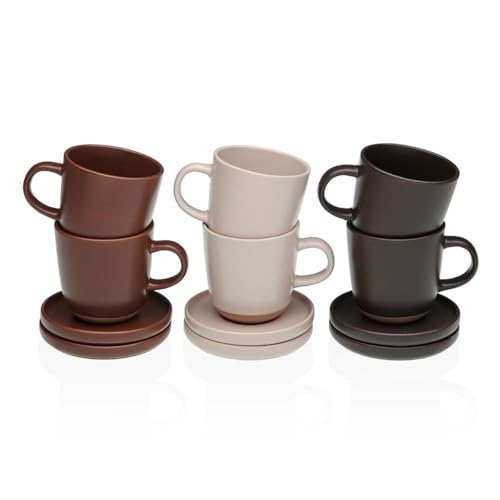 Versa Charlize Steingut-Set mit Untertassen, Marke: Versa - EAN: 8420327569615 von Versa