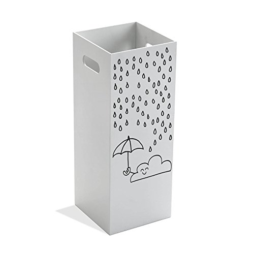 Versa Clouds Schirmständer für Eingang, Raum oder Halle, moderner Schirmhalter, , Maßnahmen (H x L x B) 53 x 21 x 21 cm, MDF-Holz, Farbe: Weiß und grau von Versa