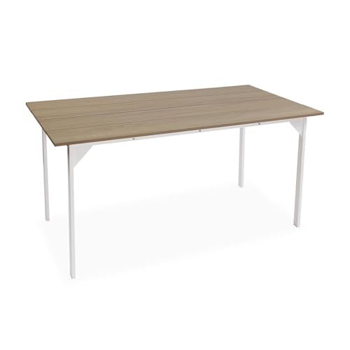 Versa Collins Esstisch, Moderner Stil, 80 x 164,5 x 75 cm, MDF-Holz und Metall, Beige/Weiß von Versa