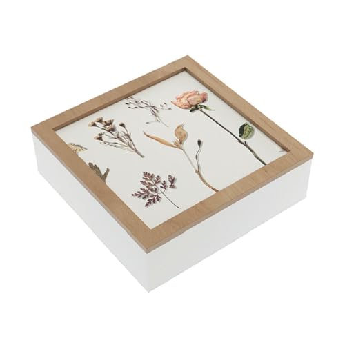 Versa Dekobox Blumen Holz MDF 24 x 7 x 24 cm von Versa