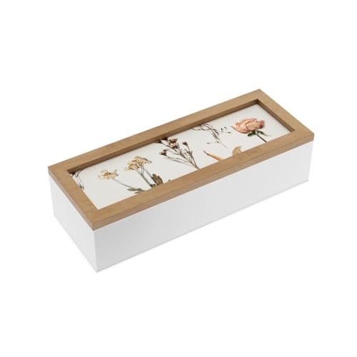 Versa Dekobox Blumen Holz MDF 9 x 6 x 24 cm von Versa