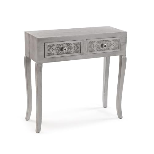 Versa Eros Konsole mit 2 Schubladen, moderner Vintage-Stil, 78 x 80 x 30 cm, MDF-Holz, von Versa