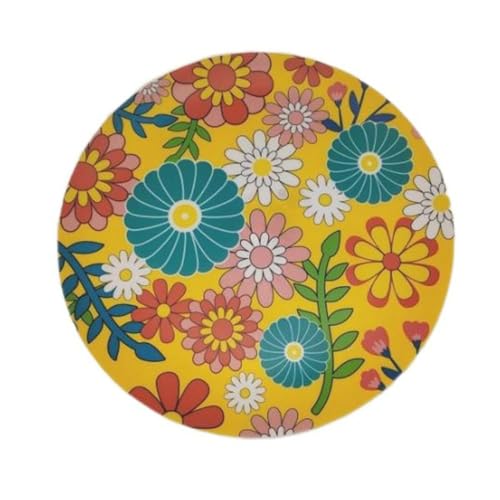 Versa Flacher Teller gelb Polyethylen RPET Blumen Ø 25 cm von Versa