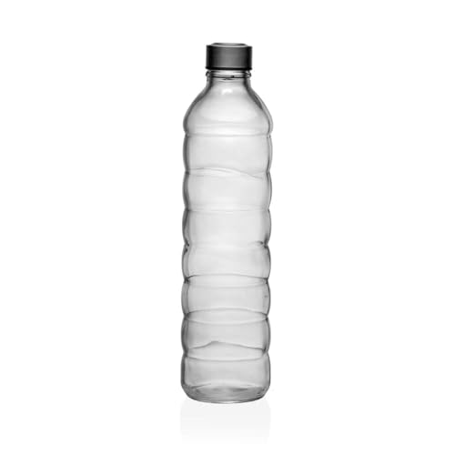 Versa Flasche 1,22 l Transparent Glas Aluminium 8,5 x 33,2 x 8,5 cm von Versa