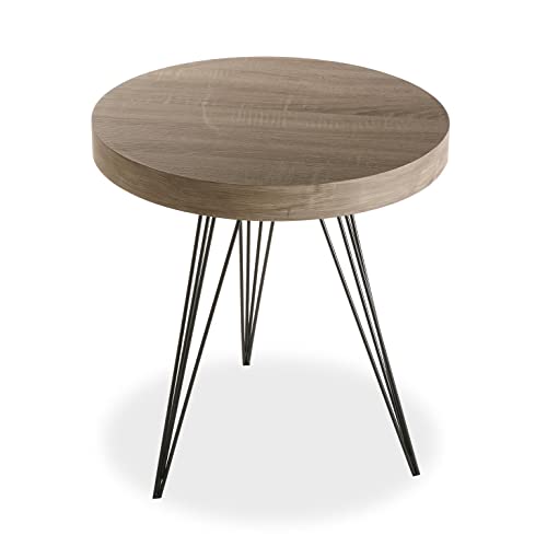 Versa Fontana Beistelltisch für das Wohnzimmer, Schlafzimmer oder die Küche. Moderner, niedriger Tisch, Maßnahmen (H x L x B) 55 x 50 x 50 cm, Holz und Metall, Farbe: Braun und Schwarz von Versa