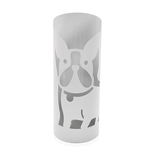 Versa Hund Schirmständer für Eingang, Raum oder Halle, moderner Schirmhalter, Maßnahmen (H x L x B) 49 x 19 x 19 cm, Metall, Farbe: Weiß von Versa
