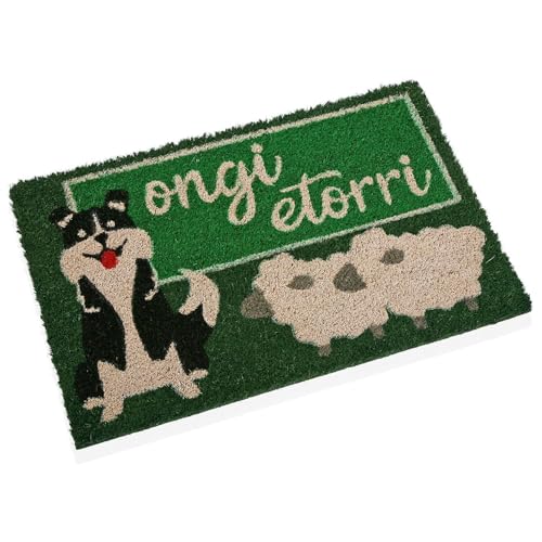Versa Hunde-Fußmatte im rustikalen Stil, Maße (H x L x B) 2 x 40 x 60 cm, Farbe Dunkelgrün von Versa