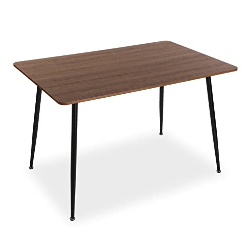 Versa Iulia Esstisch für Küche, Terrasse, Garten oder Esszimmer, Maßnahmen (H x L x B) 75 x 80 x 120 cm, Holz, PVC und Metall, Farbe: Braun und schwarz von Versa