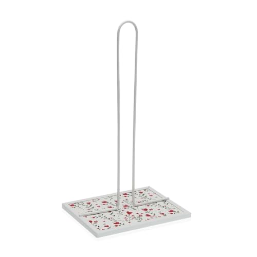 Versa Küchenpapierhalter Herzen Metall Stahl Holz MDF 16,5 x 31 x 13 cm von Versa