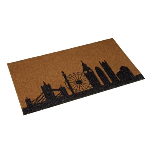 Versa London Fußmatte, Modern Urban Style, 2 x 70 x 40 cm, Polyester, Braun und Schwarz. Versa London Fußmatte, Modern Urban Style, 2 x 70 x 40 cm, Polyester, Braun und Schwarz. von Versa