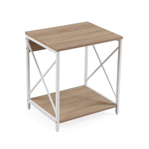 Versa Nachttisch, Moderner Stil, 54x48x40 cm, MDF-Holz und Metall, Beige und Weiß Versa Nachttisch, Moderner Stil, 54x48x40 cm, MDF-Holz und Metall, Beige und Weiß von Versa