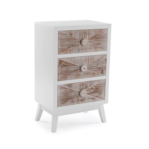Versa Nachttisch, Sira, Kiefer, MDF, 30 x 73 x 45 cm Versa Nachttisch, Sira, Kiefer, MDF, 30 x 73 x 45 cm von Versa