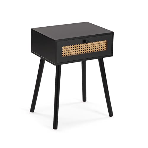 Versa Nachttisch Ahedo In Schwarz, Moderner Skandinavischer Stil, 55x40x30 cm, MDF & Metall, Schwarz Versa Nachttisch Ahedo In Schwarz, Moderner Skandinavischer Stil, 55x40x30 cm, MDF & Metall, Schwarz von Versa