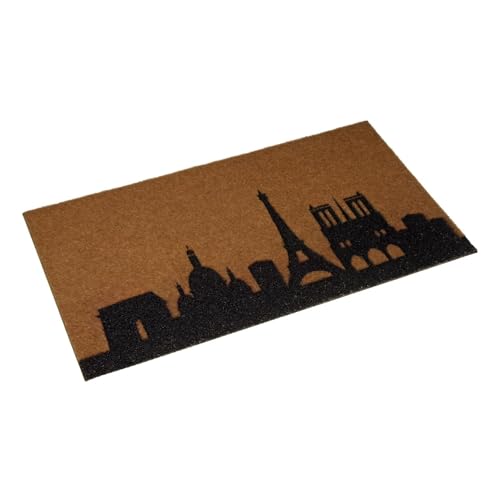 Versa Paris Fußmatte, Modern Urban Style, 2 x 70 x 40 cm, Polyester, Braun und Schwarz. von Versa