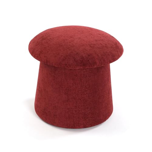 Versa Red Ottoman mit Stauraum, moderner Stil, 45 x 45 x 43 cm, MDF-Holz und Polyester, leuchtendes Rot Versa Red Ottoman mit Stauraum, moderner Stil, 45 x 45 x 43 cm, MDF-Holz und Polyester, leuchtendes Rot von Versa