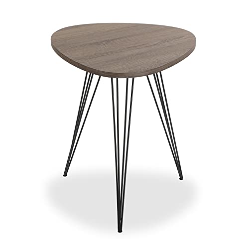 Versa Seatle Beistelltisch für das Wohnzimmer, Schlafzimmer oder die Küche. Moderner, niedriger Tisch, Maßnahmen (H x L x B) 60 x 50 x 50 cm, Holz und Metall, Farbe: Braun und Schwarz von Versa