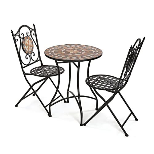 Versa Tischset mit 2 Stühlen, Mehrfarbig, Schwarz, Estándar von Versa