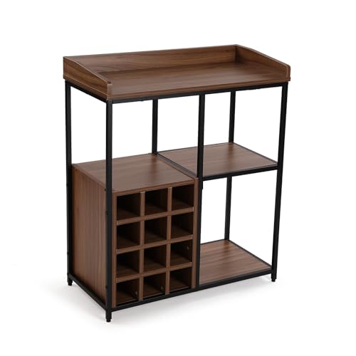 Versa Weinregal, Industrie-Stil, 120 x 65 x 30 cm, MDF-Holz und Metall, Schwarz und Braun von Versa