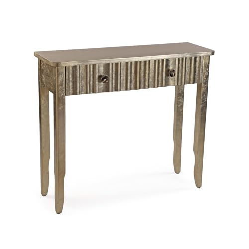 Versa Zest Konsole mit 2 Schubladen, moderner Stil, 78 x 90 x 30 cm, MDF-Holz, Gold von Versa