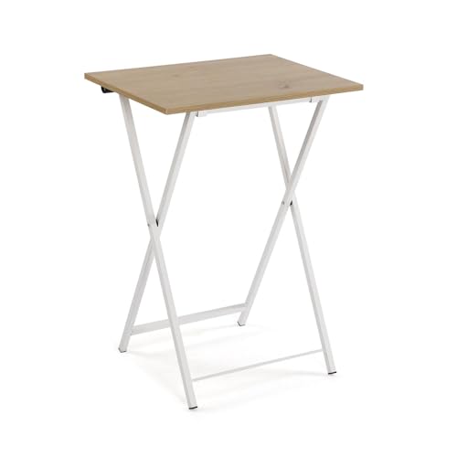 Versa klappbarer Beistelltisch im skandinavischen Stil, Maße (H x L x B) 65,5 x 37,5 x 47,5 cm, MDF-Holz, Metall, Braun von Versa