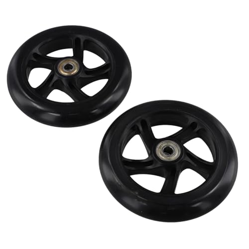 2 x PU-Räder für Rollschuhe und Trolleys, Hochgeschwindigkeits-Kugellager für längeren Gebrauch (125 mm x 24 mm schwarz) von VersaGenius