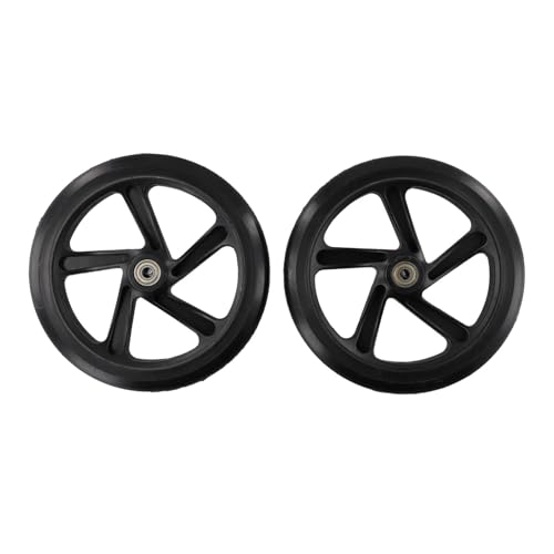 2 x PU-Räder für Rollschuhe und Trolleys, Hochgeschwindigkeits-Kugellager für längeren Gebrauch (200 mm x 40 mm schwarz) von VersaGenius