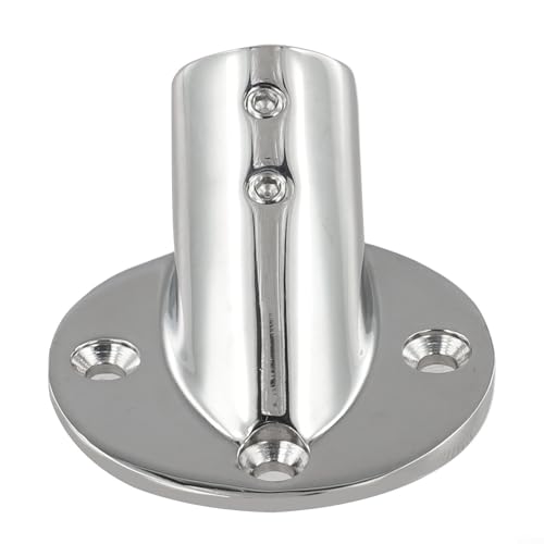 22 mm runde Basis aus 316 Edelstahl für Marine-Deck-Handlauf-Installation, zuverlässige Unterstützung für Segelboote und Motorboote (30 °) von VersaGenius