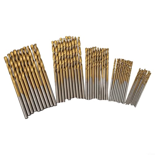 50-teiliges Bohrer-Set aus HSS für Holz, Metall, Mauerwerk inkl. verschieden großen Bits für präzises Bohren von VersaGenius