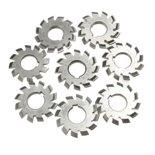 8-teiliges HSS M2 Involute Zahnradschneider-Set PA 20° Grad #1-8 Metallbearbeitung Fräswerkzeug-Set Modul 2 Bohrung 22 mm von VersaGenius