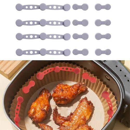 Air Fryer Accessory Magnetic Silicone Buckle For Stable Pergament Paper, Air Fryer Magnet Silicone Buckle for Air Fryer Paper, Fryer Accessories(Gray) von VersaGenius