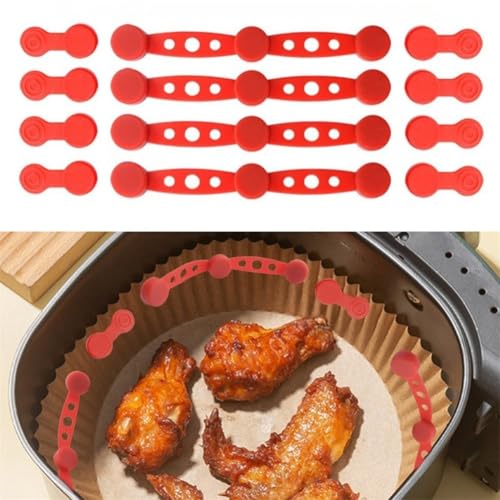 Air Fryer Accessory Magnetic Silicone Buckle For Stable Pergament Paper, Air Fryer Magnet Silicone Buckle for Air Fryer Paper, Fryer Accessories(Red) von VersaGenius