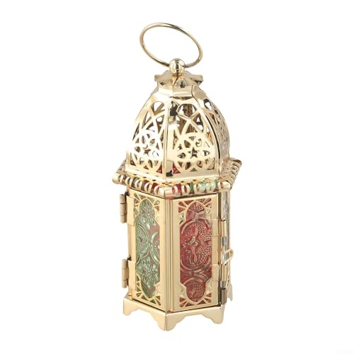 Chic Eisen- und Glaslaternen, hoch, marokkanische Teelichthalter für romantisches Ambiente (1) von VersaGenius