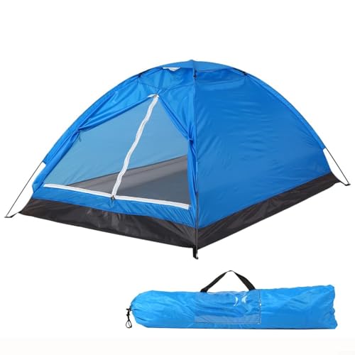 Easy Setup 2 Personen Outdoor Zelt mit zweilagiger Tür und Tragetasche für Komfort (blau) von VersaGenius