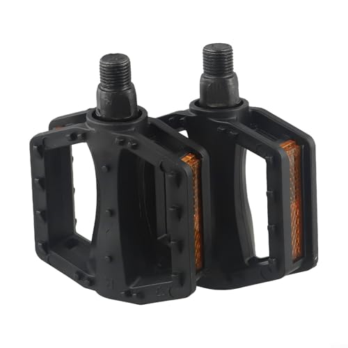 Fahrradpedal, flache Pedalteile für Kinderfahrräder, versiegelte, geschmierte Stahlschnittstelle, rutschfeste Zähne, reflektierende Platten, Ersatzpedale für Rennrad-/Mountainbike-Räder (12 mm) von VersaGenius