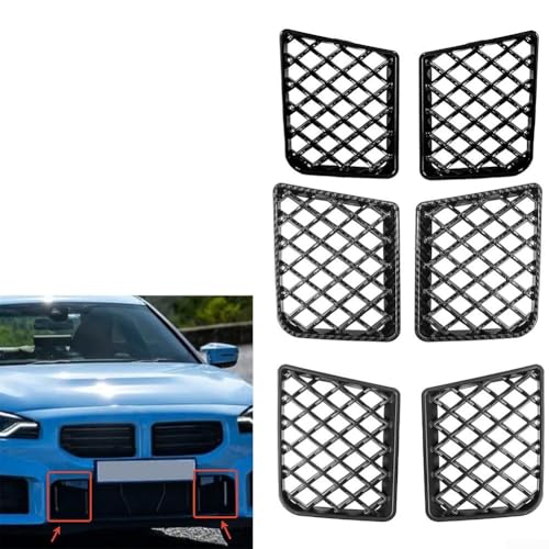 Front Lower Bumper Mesh Guard 2 Pack for BMW G87 M2 2023 2025, OEM Location Replacement with Improved Airflow Features (Glänzy Black) von VersaGenius