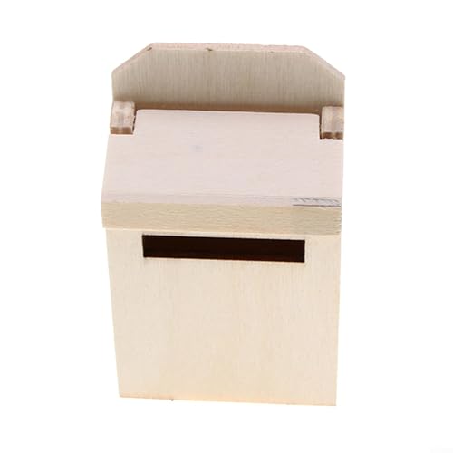 Mini-Briefkastenhaus für Miniatur-Enthusiasten, Holz-Design für DIY-Projekte (natürliche Farbe) von VersaGenius
