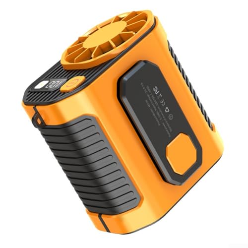 Tragbarer Taillenventilator, 10 Geschwindigkeitsstufen, wiederaufladbar, leicht, Gürtelclip, Kühlgerät mit LED-Licht für Outdoor-Aktivitäten Tragbarer Taillenventilator, 10 Geschwindigkeitsstufen, wiederaufladbar, leicht, Gürtelclip, Kühlgerät mit LED-Licht für Outdoor-Aktivitäten von VersaGenius