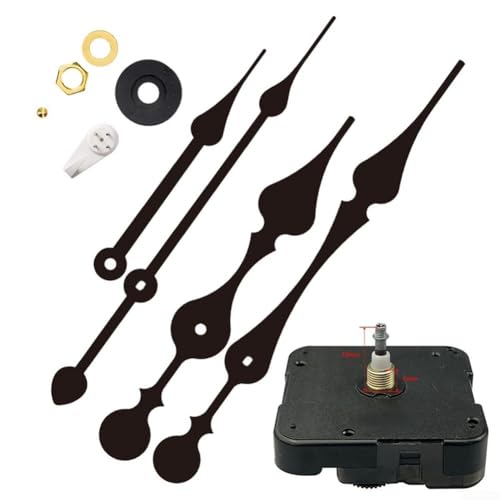 Uhrenkern mit Schrittbewegung und Metallzeiger, zum Basteln von Wanduhren (schwarz-18 mm) von VersaGenius