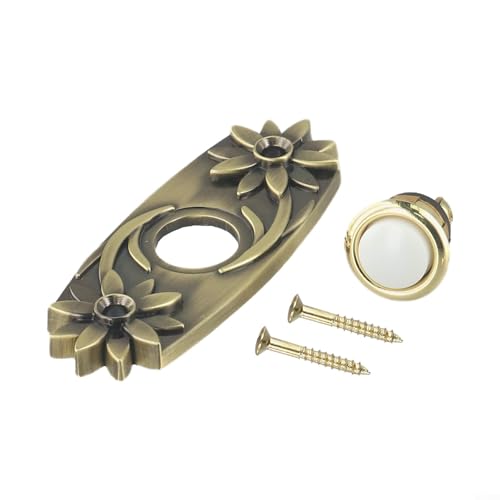 Verdrahtete Türklingel-Taste aus Antikbronze, robustes Metall mit LED-Beleuchtung, wasserdichter Ersatzknopf von VersaGenius