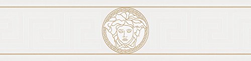 Versace wallpaper Vliestapete Greek Luxustapete geometrisch grafisch 5,00 m x 0,13 m metallic weiß Made in Germany 935223 93522-3 von A.S. Création