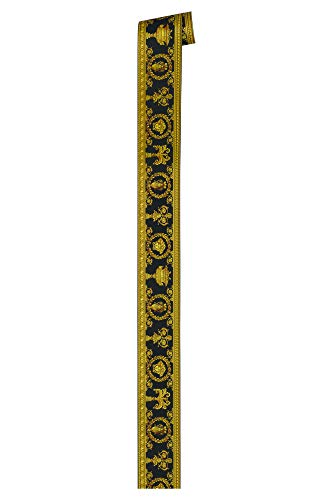 Versace wallpaper Vliestapete Vanitas Luxustapete mit Ornamenten barock 5,00 m x 0,09 m gelb metallic schwarz Made in Germany 343051 34305-1 von Versace wallpaper