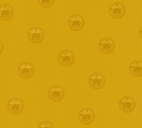 Versace wallpaper Vliestapete Vanitas Luxustapete 10,05 m x 0,70 m gelb metallic Made in Germany 348624 34862-4 von Versace