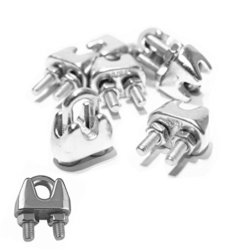 5 Stück Drahtseilklemme Bügelklemme Edelstahl A4 Seilklemmen Drahtseil Klemme Seil Draht (Seil Ø 6 mm) von Versandbox24